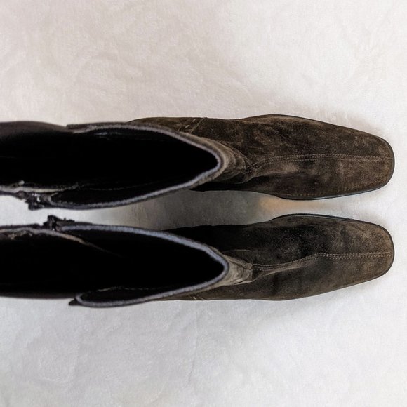 Aquatilia suede boots chocolate brown elastic calf - Picture 9 of 12